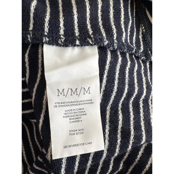 Cabi stripe launch maxi dress women's size medium sleeveless knit blue white - Picture 6 of 8